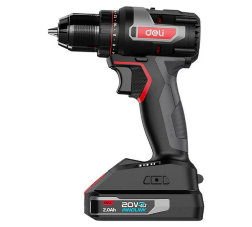 Дрель-шуруповерт аккумуляторная Deli DE-DZ20-1D2 (2 АКБ*2Ач+ЗУ, 20В, 10мм, 50Нм, сумка)