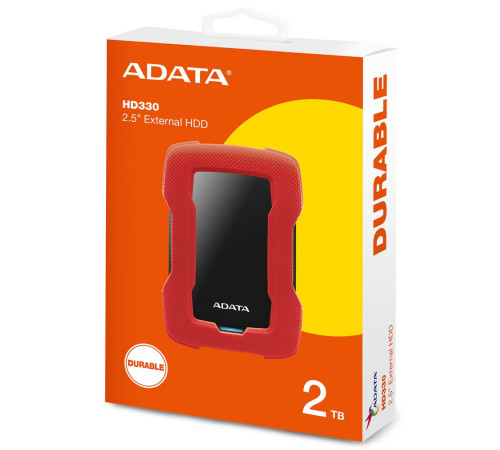 Внешний жесткий диск 2TB ADATA HD330, USB 3.1, красный/черный