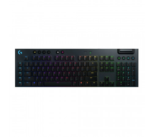 Клавиатура беспроводная игровая Logitech G815, механическая (GL Linear), тонкая, 119 клавиш (16 дополнительных), 5 G-клавиш, RGB-подсветка, USB, 1.8 м, черный