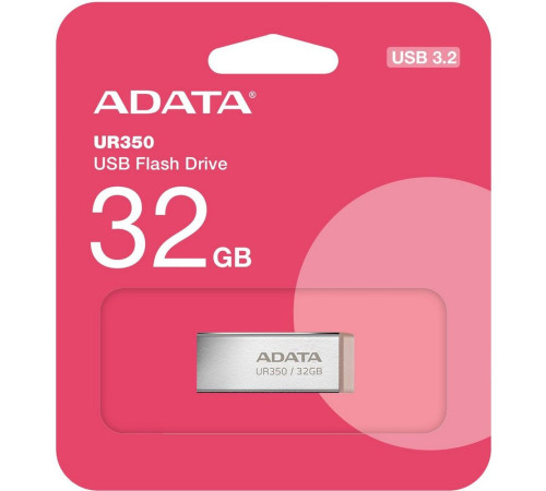 USB накопитель 32GB ADATA UR350, USB 3.2, серебристый