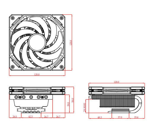 Вентилятор для процессора ID-Cooling IS-50X_V3, черный