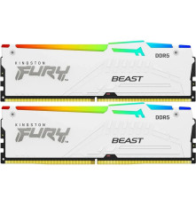 Модуль оперативной памяти Kingston 64GB FURY Beast White AMD RGB DDR5 6000Mhz DIMM, kit 2*16GB, CL36, 288-pin, 1.35V, RTL