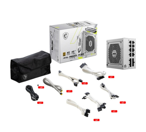 Блок питания 850 Вт MSI MAG A850GL PCIE5, белый