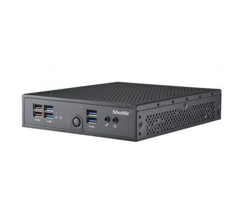 Платформа мини ПК Shuttle DS50U, Intel i5-1335U/fanless Support 3 displays/2xDDR5 SODIMM/HDMI 2.0b/DisplayPort 1.4/VGA/WLAN optional/90W power adapter/VESA/черный