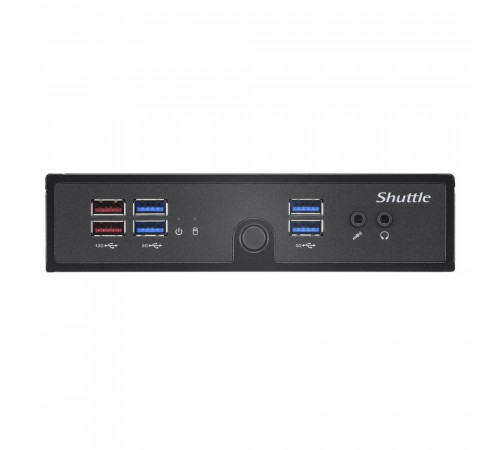 Платформа мини ПК Shuttle DS50U, Intel i5-1335U/fanless Support 3 displays/2xDDR5 SODIMM/HDMI 2.0b/DisplayPort 1.4/VGA/WLAN optional/90W power adapter/VESA/черный