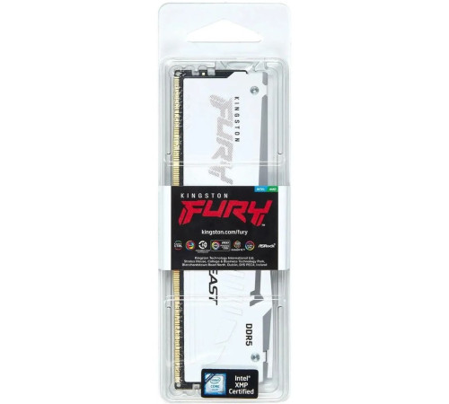 Модуль оперативной памяти Kingston 16GB FURY Beast White RGB XMP DDR5 6800Mhz PC5-54400 CL34 DIMM