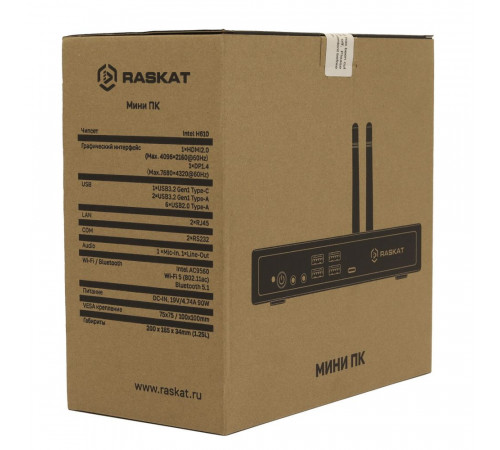 Персональный компьютер Raskat STANDART 307, Intel Core i3-12100, RAM 16GB, SSD 256GB, черный