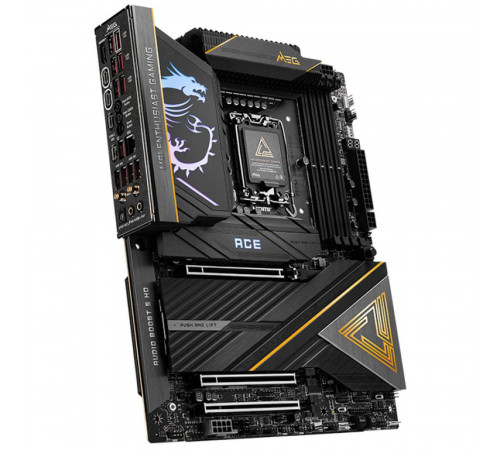Материнская плата MSI MEG Z890 ACE Z890, LGA1851, 4*DDR5, 3*PCIEx16, 5*M.2, 3*TypeC, 11*USB3.2Gen2, 4*USB3.2Gen1, 4*USB2.0, 4*SATA3.0, 10G, 2*Type-C(DP), HDMI, ATX, RTL