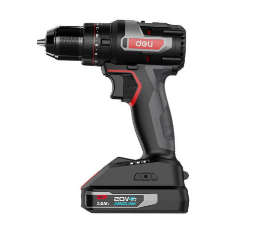 Дрель-шуруповерт аккумуляторная ударная Deli DE-CZ20-2D2 (2 АКБ*2Ач+ЗУ, 20В, 10мм, 50Нм, сумка)