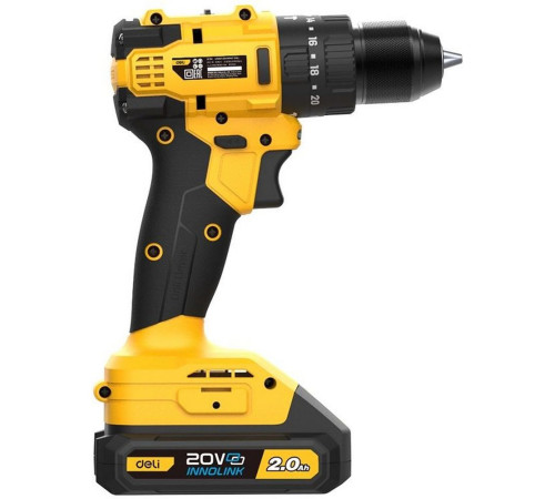 Дрель-шуруповерт аккумуляторная ударная Deli DC150 (2 АКБ*2Ач+ЗУ, 20В, 50Нм, сумка)