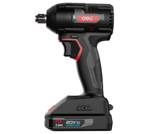 Гайковерт ударный аккумуляторный Deli DE-BS20-1D2 (2АКБ*2Ач + ЗУ, 20V, 350Нм, 0-2800 об/мин, 0-3600 уд/мин, сумка)