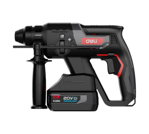 Перфоратор аккумуляторный Deli DE-DC20-2D4 (2 АКБ*4Ач + ЗУ, 20V, SDS PLUS, 2Дж, 4750уд/мин, 1350об/мин, кейс)