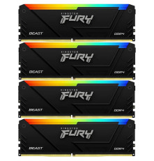 Модуль оперативной памяти Kingston 64GB Fury Beast Black DDR4 3200Mhz UDIMM, CL16, 1.35V,(Kit of 4), RTL