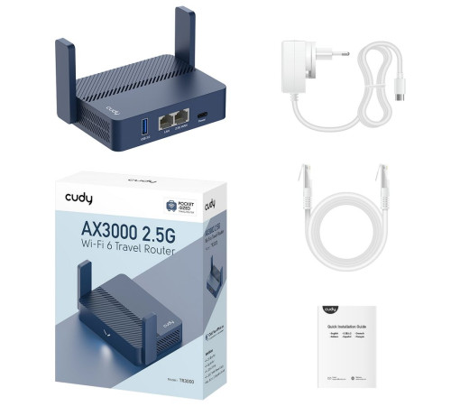 Маршрутизатор CUDY TR3000, синий