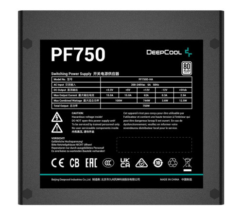 Блок питания 750 Вт Deepcool PF750