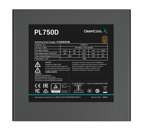 Блок питания 750 Вт Deepcool PL750D