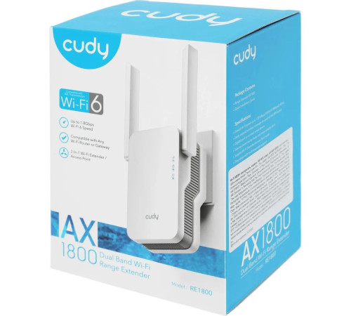 Усилитель/повторитель Wi-Fi CUDY RE1800, белый