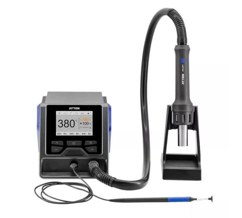 Интеллектуальная термовоздушная паяльная станция Atten GT-1028 , 230В(1300Вт), ваккумный манипулятор, бесщеточный вентилятор