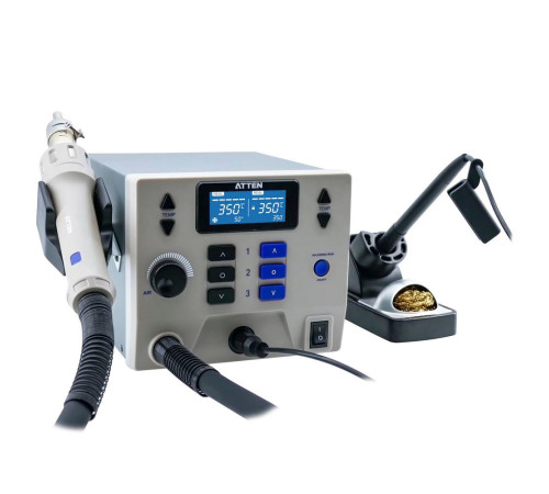 Термовоздушная паяльная станция Atten ST-8902D 1300Вт, 100-500°C,  ±2°C темп. стабильность,