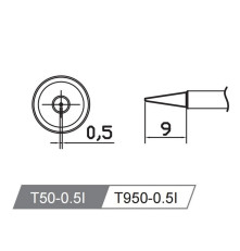 Жало со встроенным нагревателем , T50-0.5I