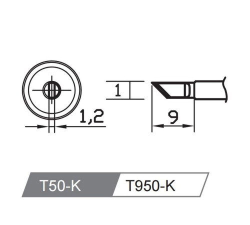Жало со встроенным нагревателем , T50-K