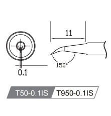 Жало со встроенным нагревателем , T50-0.1IS