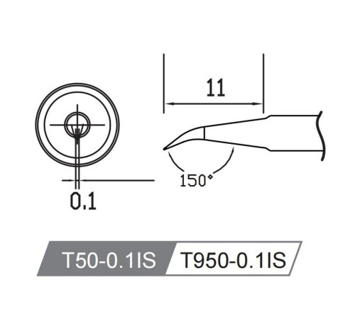 Жало со встроенным нагревателем , T50-0.1IS