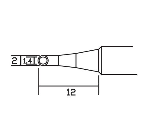 Жало со встроенным нагревателем , T130-2.0CM
