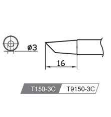 Жало со встроенным нагревателем , T150-3C