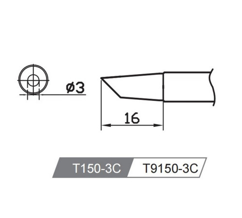 Жало со встроенным нагревателем , T150-3C