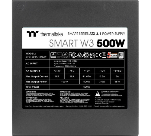 Блок питания 500 Вт Thermaltake Smart W3