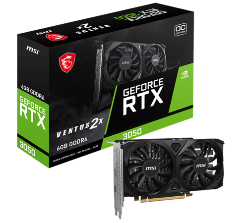 Видеокарта MSI RTX3050 VENTUS 2X E OC 6GB, GDDR6/96-bit