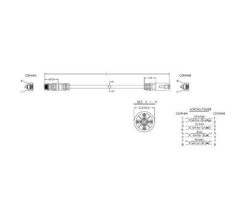 Патч-корд Hyperline U/UTP, Cat.6a, 10G, LSZH, 0.5 м, красный