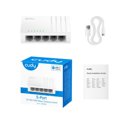 Коммутатор CUDY GS105U, белый