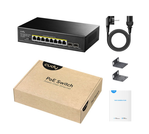 Коммутатор CUDY GS1008PS2, черный