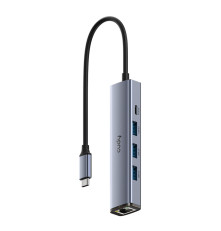 Концентратор CUDY UH605, 5-IN-1 USB Hub with GbE