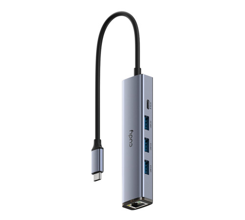 Концентратор CUDY UH605, 5-IN-1 USB Hub with GbE