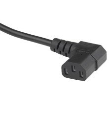 Кабель питания Hyperline PWC-IEC13A-IEC14-3.0-BK, монитор-компьютер, IEC 320 C13 (угловая) - IEC 320 C14 (3x1.0) 10A, прямая вилка, 3 м, черный