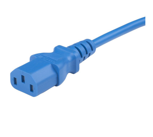 Кабель питания Hyperline PWC-IEC13-IEC14-5.0-BL,  IEC 320 C13 - IEC 320 C14 (3x1.0), 10A, прямая вилка, 5 м, синий