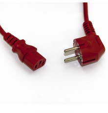 Кабель питания Hyperline PWC-IEC13-SHM-1.8-RD, (Schuko+C13) (3x0.75), 10A, угловая вилка, 1.8 м, красный75-250-S22C13-10-1,8 ГОСТ 28244-96)