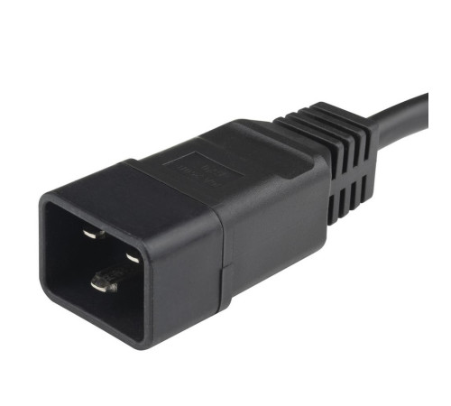 Кабель питания Hyperline PWC-IEC19-IEC20-1.0-BK, IEC 320 C19 - IEC 320 C20 (3x1.5), прямая вилка, 16A, 1 м, черный