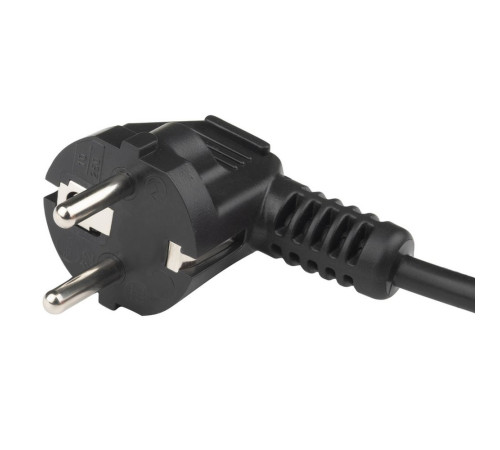 Кабель питания Hyperline PWC-IEC13-SHM-10-BK,  (Schuko+C13) (3x1.0), 10A, угловая вилка, 10 м, черный