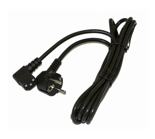 Кабель питания Hyperline, Schuko+C13, угловая, (3x1.0), 10A, угловая вилка, 5 м, черный