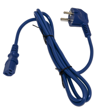 Кабель питания Hyperline, Schuko+C13) (3x1.0), 10A, угловая вилка, 5 м, синий