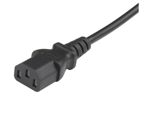 Кабель питания Hyperline, Schuko+C13, 3x1.0, 10A, угловая вилка, 3 м, черный