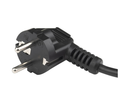 Кабель питания Hyperline, Schuko+C13, 3x1.0, 10A, угловая вилка, 3 м, черный