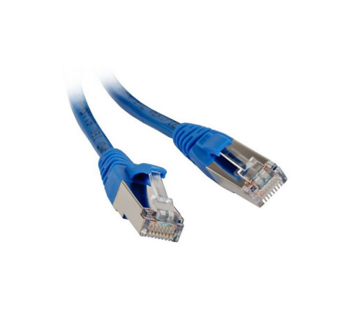 Патч-корд Hyperline F/UTP, экранированный, Cat.5е, LSZH, 1 м, синий