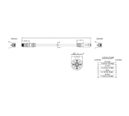 Патч-корд Hyperline U/UTP, Cat.6a, 10G, LSZH, 1 м, красный