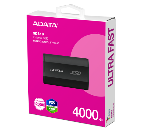 Внешний накопитель SSD 4TB ADATA SD810, USB 3.2, черный