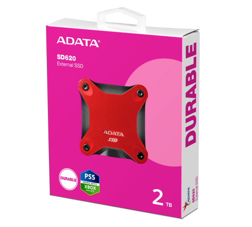 Внешний накопитель SSD 2TB ADATA SD620, USB 3.1, черный/красный